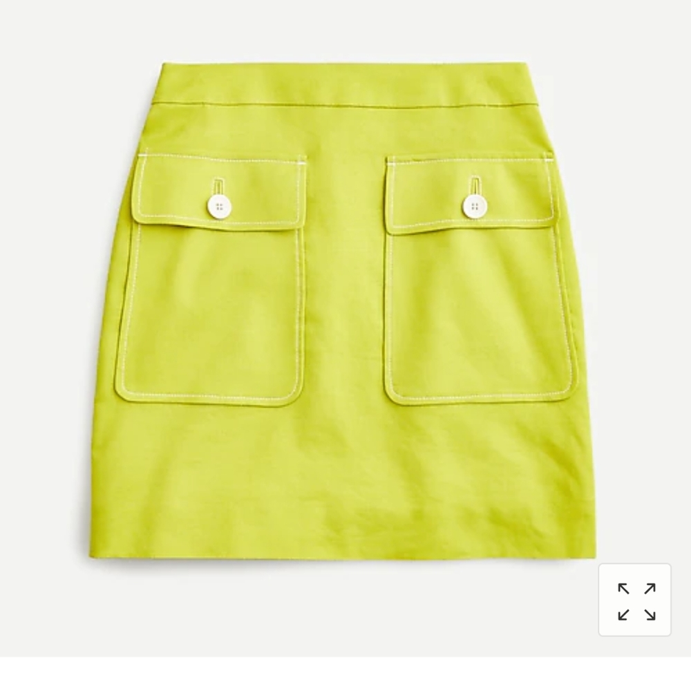 J.Crew Lime Green Pocket mini skirt 00